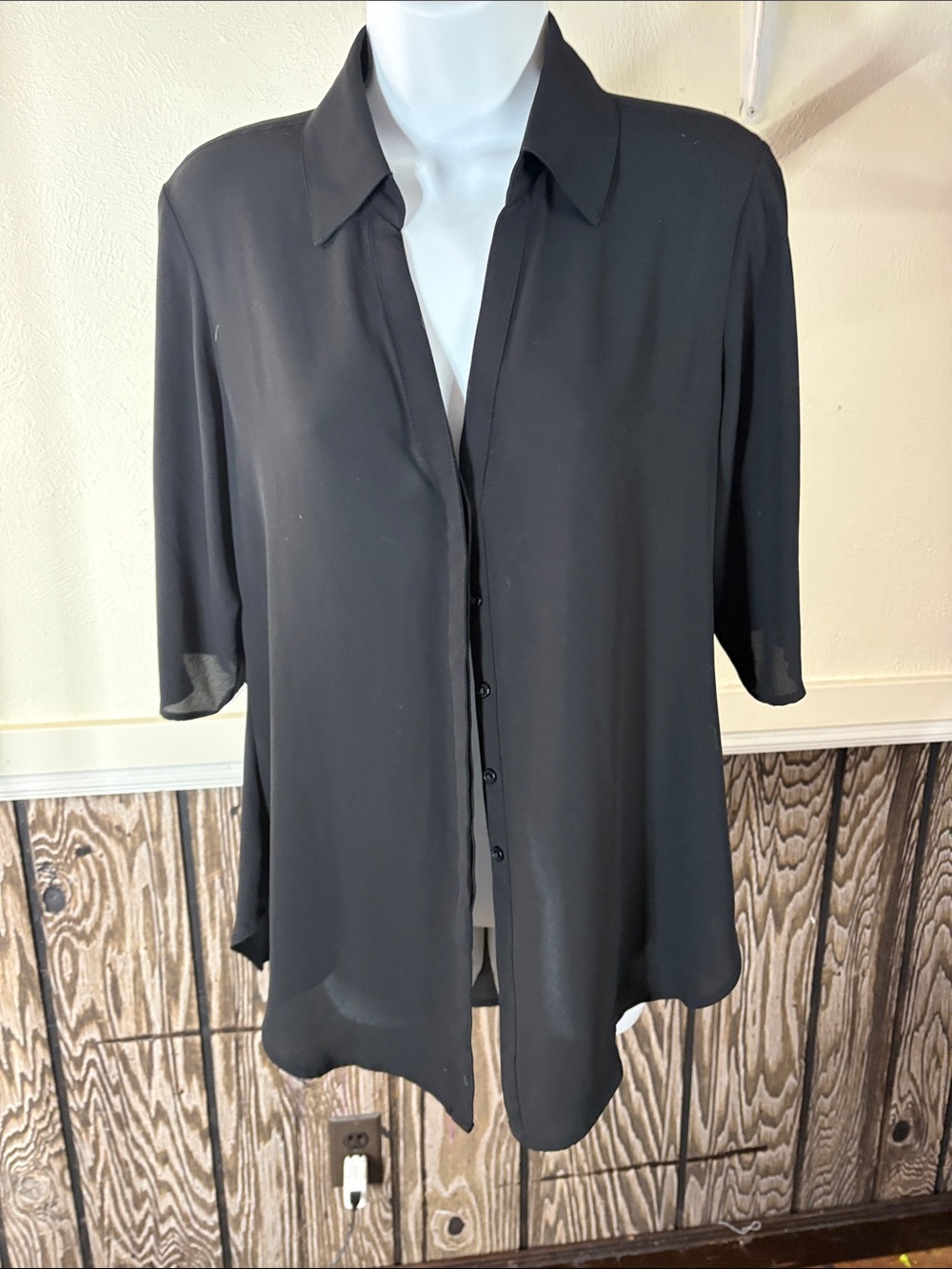 Express Black Button-Down Women's Blouse